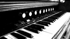 Black white piano organ