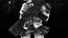 Black white weapons Guns Anime silencer m4a1 foregrip