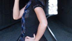 Black woman ass glasses panties Justine Jewel