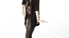 Black woman dress white background German blondes exposed 