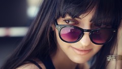 Blackberry sunglasses brown eyes black hair