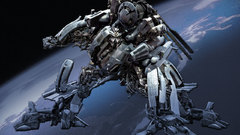 Blackout cyber artwork robot