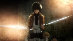 Blade Anime anime girls mikasa ackerman shingeki no kyojin eren 