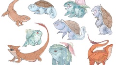 Blastoise charizard Simple Background