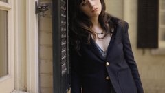 Blazer brunettes woman jeans