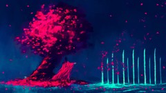 Bleach flower petals Kuchiki byakuya artwork Senbonzakura 