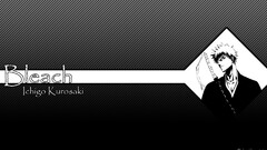 bleach kurosaki ichigo monochrome stripes anime boys digital art