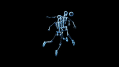 Blew soccer skeleton skulls