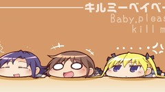 Blondes anime girls blue eyes closed eyes brunettes purple hair 