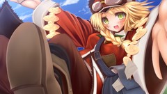 Blondes anime girls green eyes goggles Rune Factory Anette 