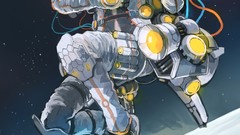 Blondes anime girls outer space artwork space suits orbiter