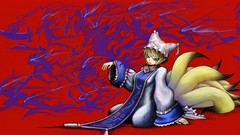 Blondes anime girls touhou animal ears tails yakumo ran video 
