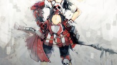 Blondes anime girls twintails artwork Skull Knight