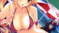 Blondes bikini panties sand