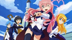 Blondes blush blue hair pink hair long hair anime girls zero no 