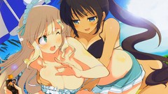 Blondes blush long hair anime girls cleavage bikini yomi Senran 