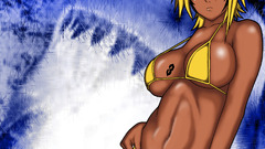 Blondes boobs bikini bleach