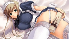 Blondes boobs uniforms stockings