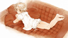 Blondes boy couch Anime