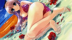 Blondes clouds bikini Flowers