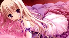 Blondes dress Anime purple