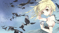 Blondes dress Birds yellow