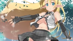 Blondes gloves bra cleavage