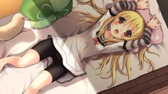 Blondes long hair anime girls bike shorts