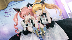 Blondes maids nekomimi pink
