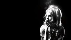 Blondes monochrome girls smoking