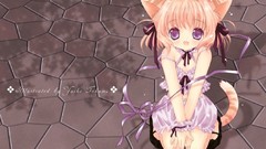 Blondes nekomimi bows purple