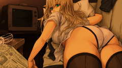 Blondes panties ass green