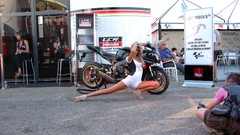 Blondes public legs woman