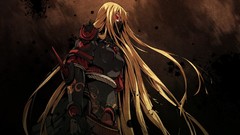 Blondes red eyes artwork