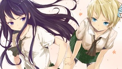 Blondes skirts anime girls blue eyes boku wa tomodachi ga 