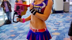 Blondes skirts chainsaw pigtails cosplay video games lollipop 