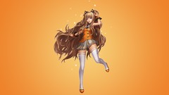 Blondes skirts long hair anime girls blue eyes vocaloid Simple 