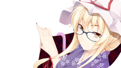Blondes touhou glasses red