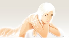 Blondes woman asians vector