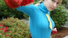 Blondes woman blue cosplay