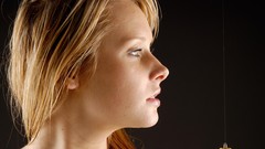 Blondes woman close-up eyes