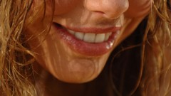 Blondes woman close-up smiling