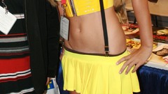 Blondes woman cosplay Pikachu
