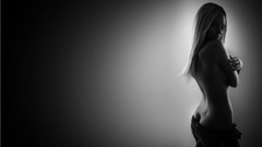 Blondes woman jeans back