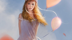 Blondes woman paint drawings