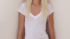 Blondes woman panties blue