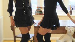 Blondes woman schoolgirls high