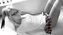 Blondes woman schoolgirls skirts