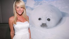 Blondes woman Seals Animals