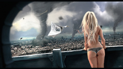 Blondes woman tornadoes artwork